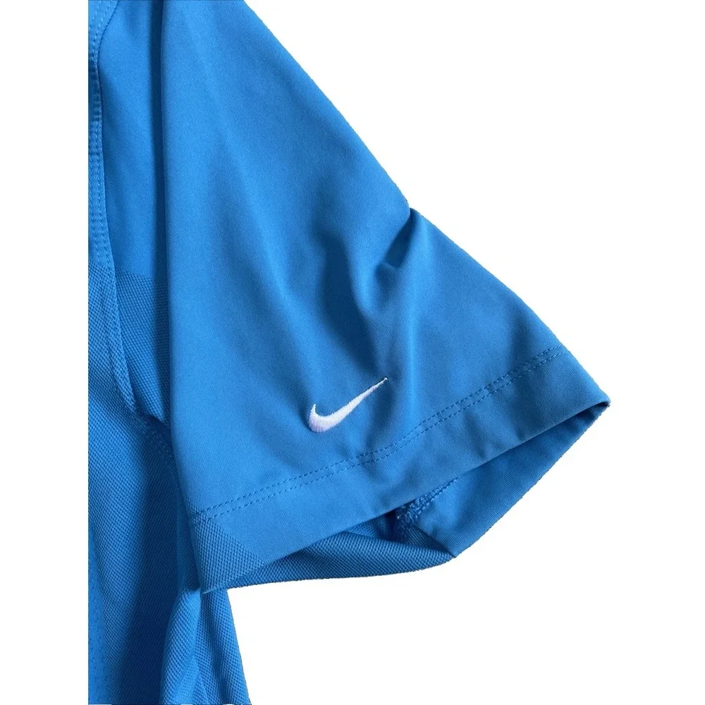 Nike Golf Dri-FIT Polo Shirt Men's Medium Turquoise Blue Knit Short Sleeve